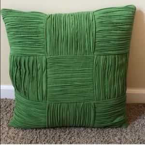Green throw pilllow 17.5” by 18”